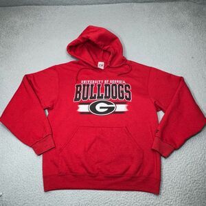 Georgia Bulldogs Hoodie Men Medium Russell NCAA UGA‎ Sweatshirt Kangaroo Pocket